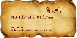 Miklóska Alóma névjegykártya